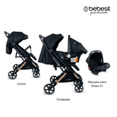 Coche Maleta Con Porta Bebé Pixel Negro Bebesit Uso